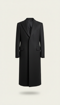 Tailored overcoat in charcoal black
