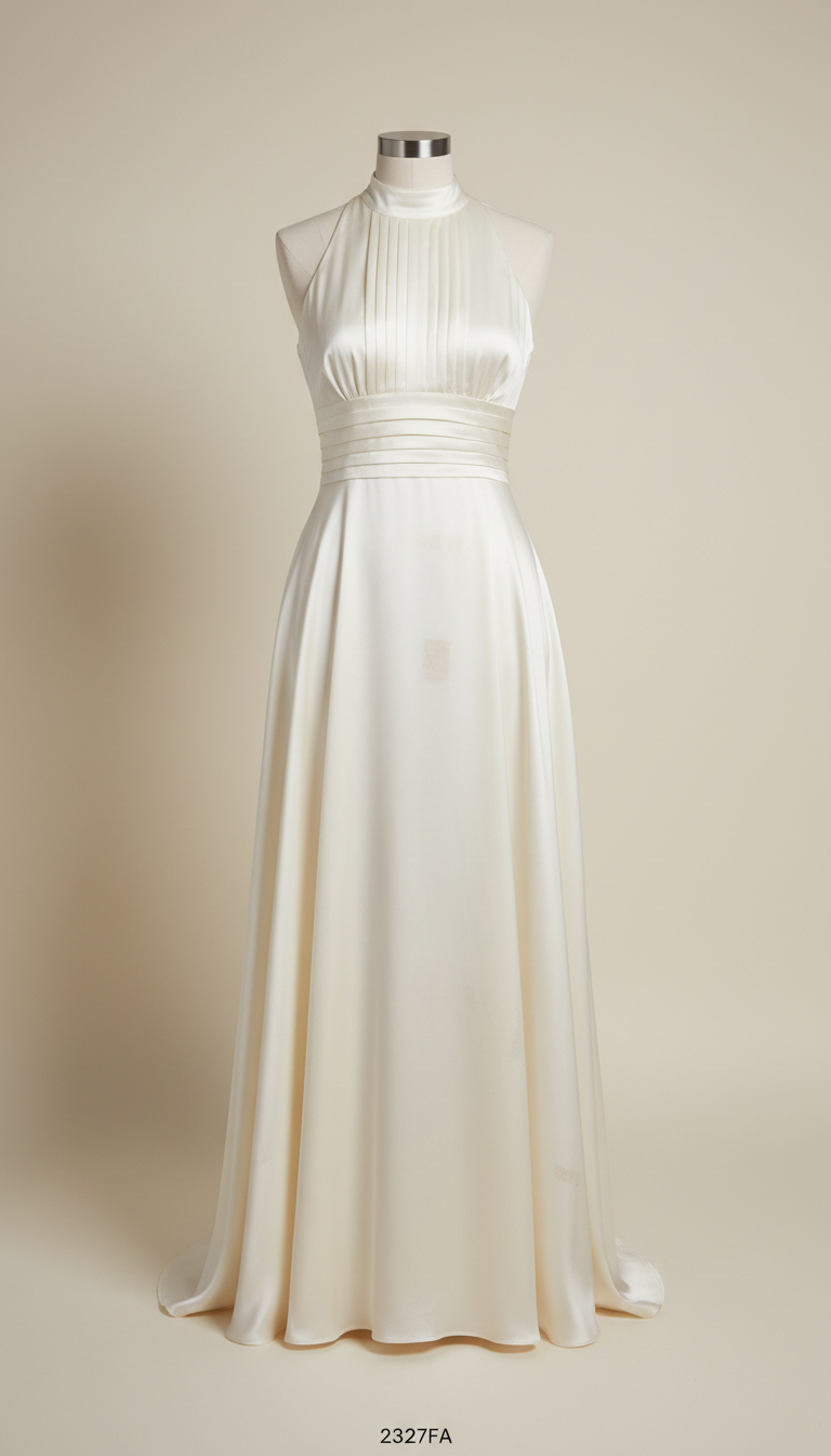 Ivory silk designer dress